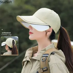 2026 New Women’s Summer Retractable Big Brim Sunscreen Hat, UV Protection Foldable Baseball Cap, Quick-Dry Waterproof Outdoor Sun Hat for Beach, Travel, Hiking, Sports, Trendy Lightweight Sun Protection Visor