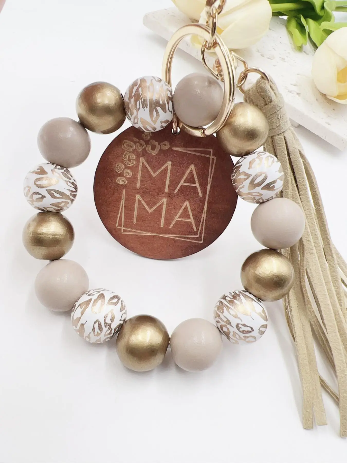 Simple Boho Style Random Pattern Beaded Keychain, Tassel Decor Keychain for Women & Men for Daily Clothing Decor, Summer Trendy All-match & Exquisite