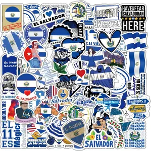 Pack of 63 stickers El Salvador, featuring aesthetic graphics, made of waterproof vinyl material  Great as gifts for All