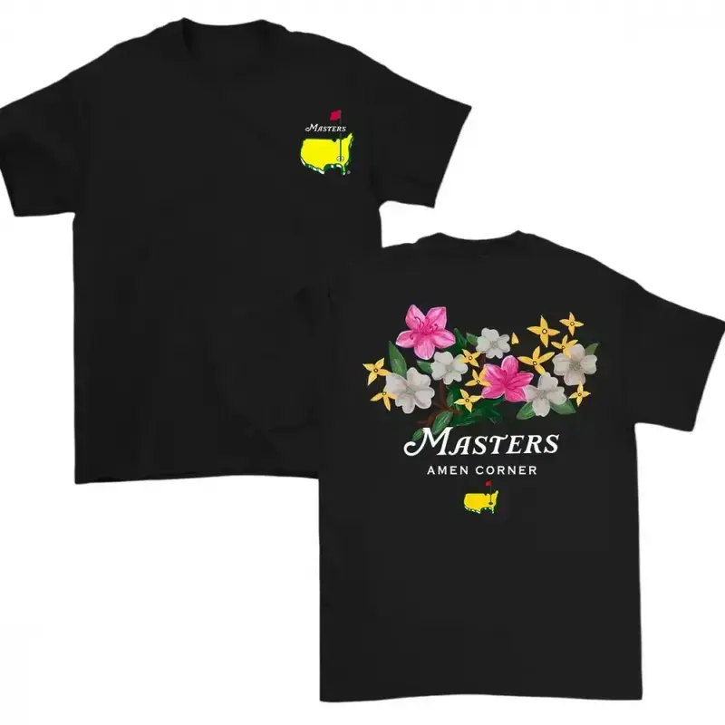 Men's Masters Amen Corner Graphic Golf Tee, Soft Vintage Cotton Golfing Shirt, Breathable Classic Collar Sportswear, Casual Top, 2026 Masters Merch Gift Idea, White
