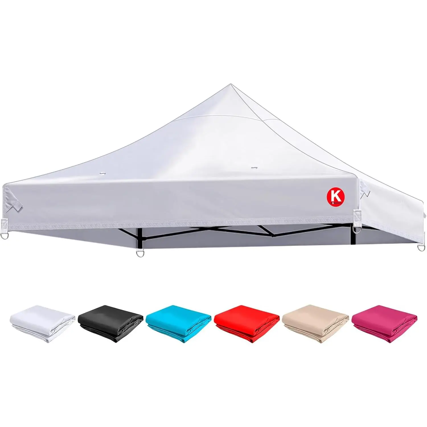 10x10 Canopy Replacement Top - Heavy-Duty 600D Oxford Fabric with 8 Drainage Holes,  & 99%  Tent Cover for Pop-Up Canopy, Professional Replacement Top Only (White)