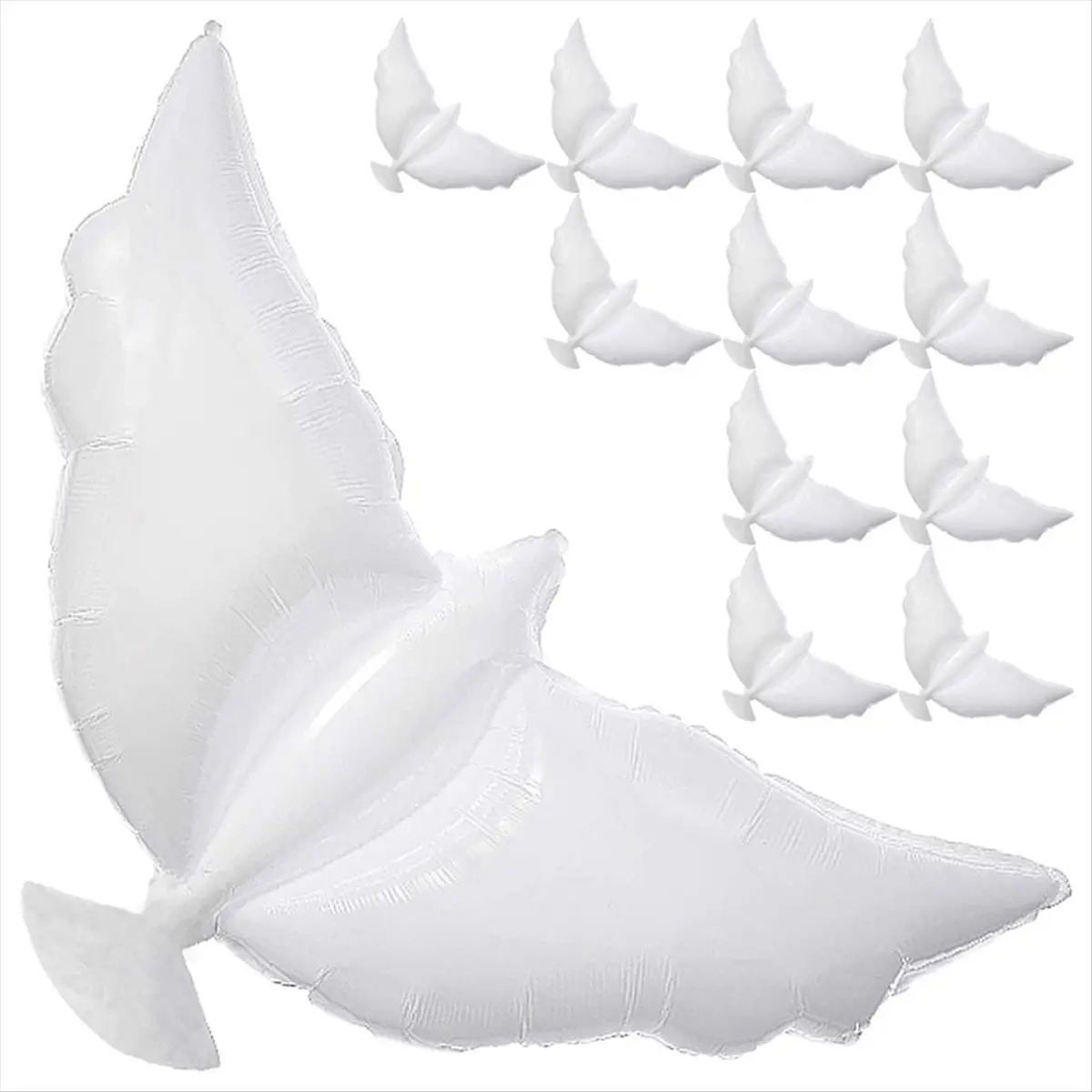 12-Pack Dove Balloons Memorial Release in Sky, Biodegradable White Angel Lanterns Funeral Party Decorations