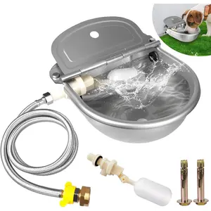 Automatic Water Dispenser for Dogs, Auto Dog Waterer for Outdoor, Stainless Steel Water Bowl Dispenser for Livestock Waterer,Chicken Water System, self Filling Dog Water Bowl Fit 3/4'' GHT Faucet