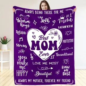 Gift for Mom Blanket from Daughter - Son - Children for Christmas, Best Mom Ever Blanket for Mom, Happy Birthday Mom Gifts for Mother Mommy Mama