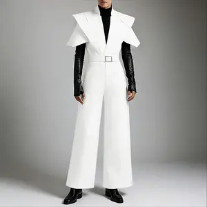 INCERUN Spring/Summer Men's Fashion Deconstructed Design Short Sleeve Jumpsuit