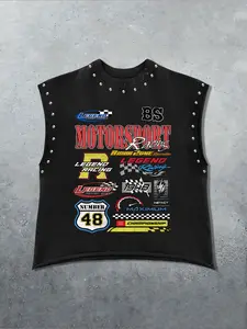 Men's Trendy Graphic Print Vest, Fashionable Design, Comfortable Fit, Breathable Fabric, Versatile Daily Wear, Casual Style Tank Tops