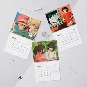 Ghibli Wall Calendar 2025, Howl Moving Castle, Spirited Away Merch Gifts, Haku Hayao Miyazaki Home Decor Includes Centered Hole for Hanging