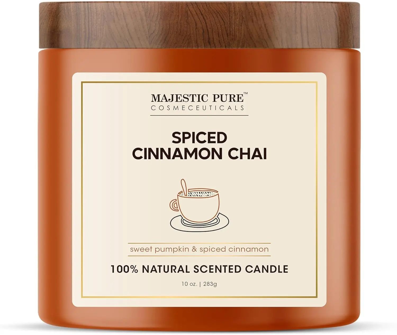 Creamy Spiced Cinnamon Chai Scented Household Candle with Wick - Indoor Home Decor Accent, Clean Burn, Cozy Aroma for Slow Weekends