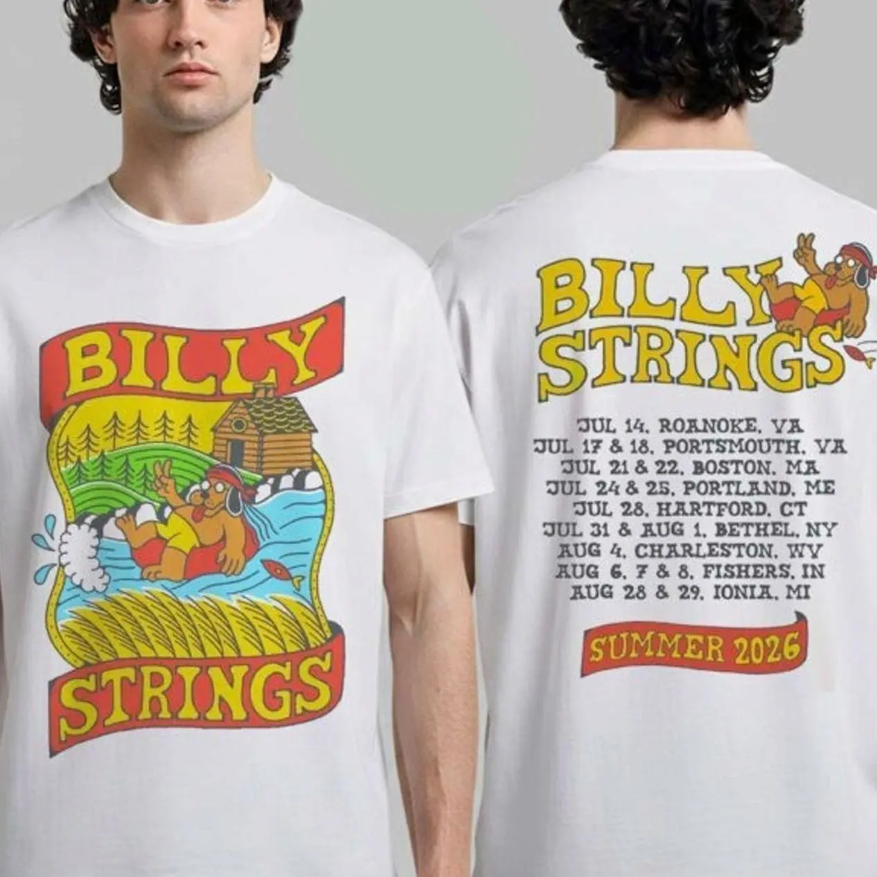 Billy Strings Summer 2026 Tour Merch Tubing With Dates T-Shirt DLL I9N