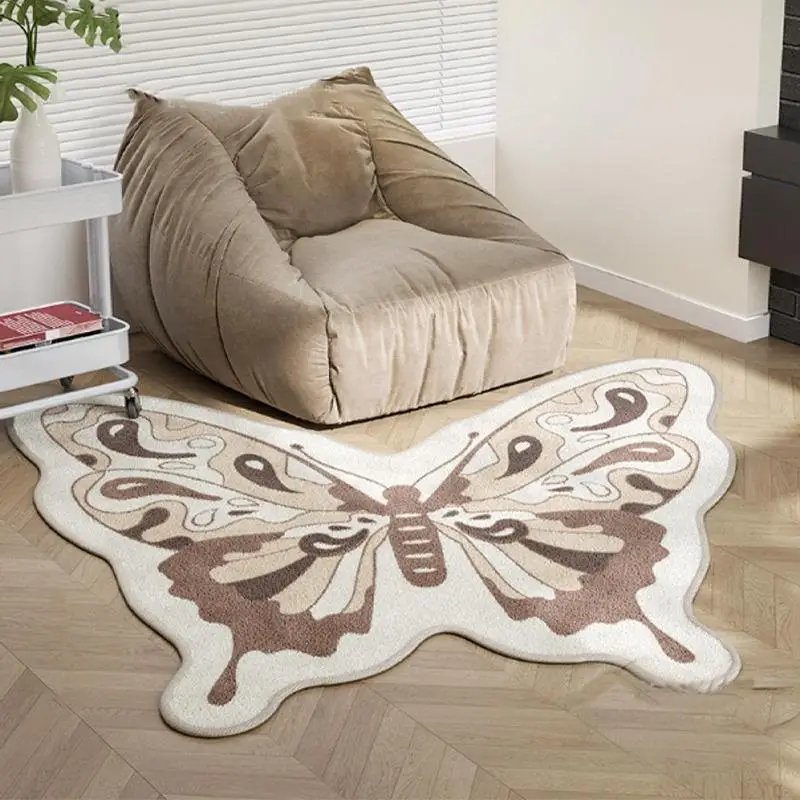 Butterfly Pattern Indoor Carpet, 1 Count Butterfly Shaped Anti-slip Rug, Home Decorative Floor Mat, Creative Rugs for Living Room Kids Playroom Nurser