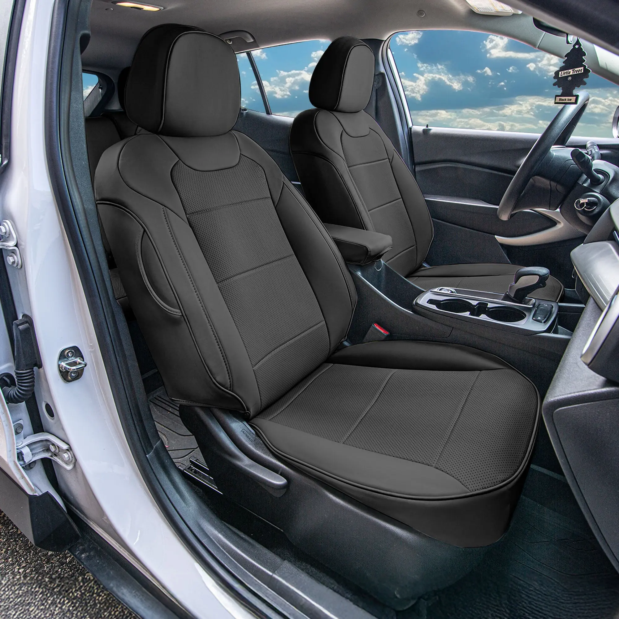 FH GROUP Custom Fit Black Faux Leather Full Set Seat Covers for Chevrolet Trax 2024-2026, Stain Guard, Scuff Protection Automotive Seat Cover Solutions