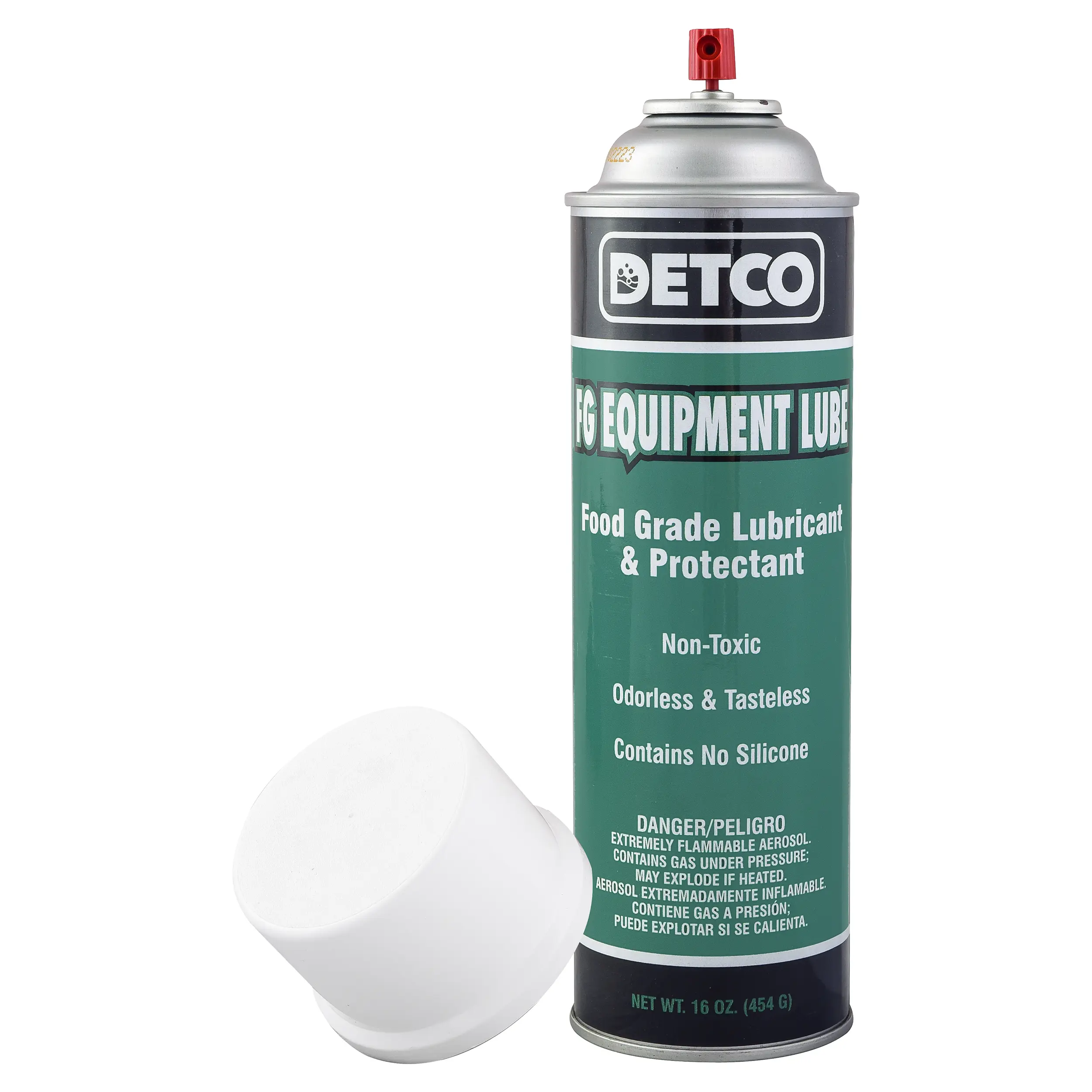 DETCO Food Grade Equipment Lube Spray Can - Odorless, 0°F to 300°F Sanitary Lubricant for Dairy Equip., Silicone-Free, Yes