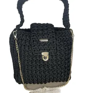 Radiance Purse - Knitted Design with Gold Chain Detail and Handmade Label