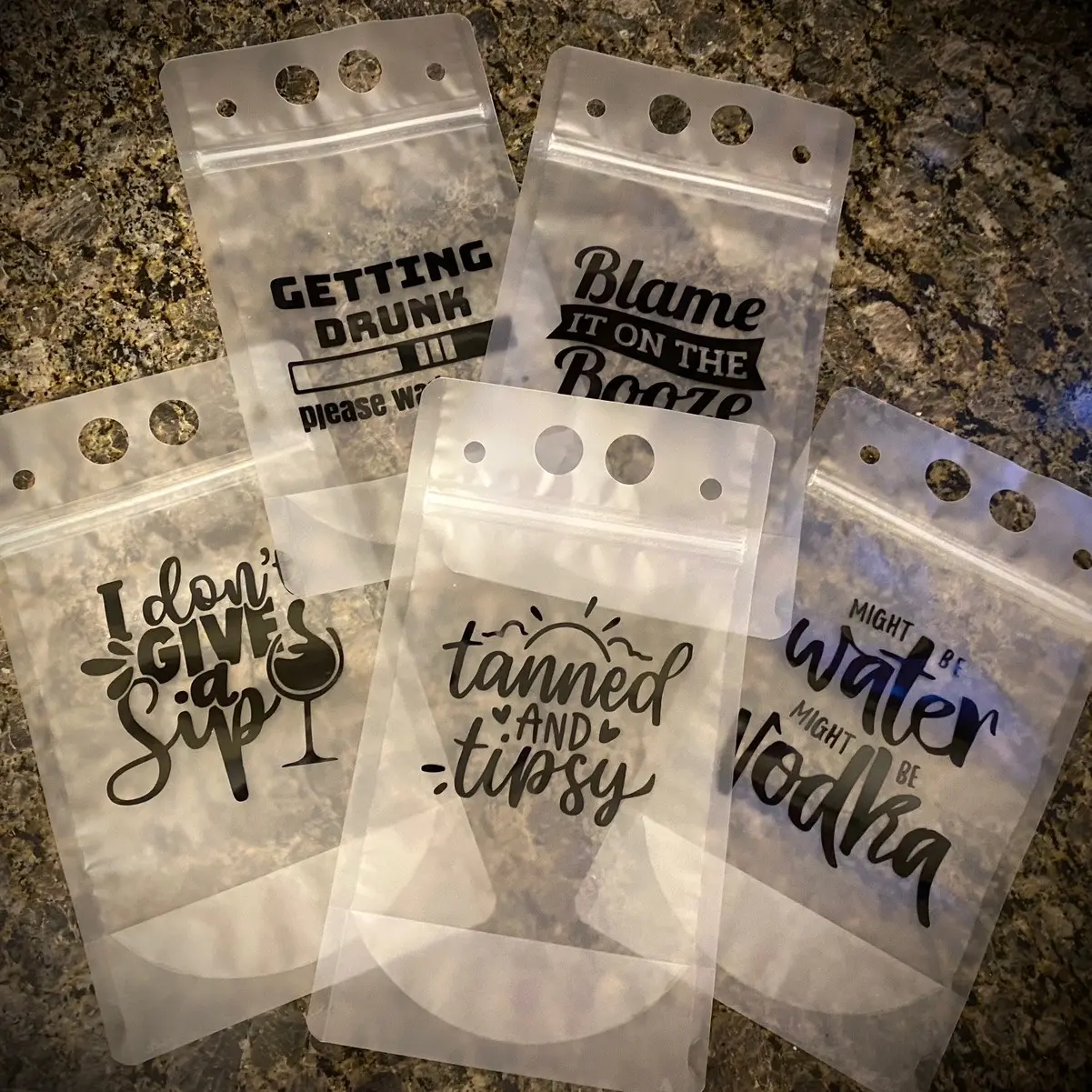 Reusable Adult Drink Pouches - 5 Pack