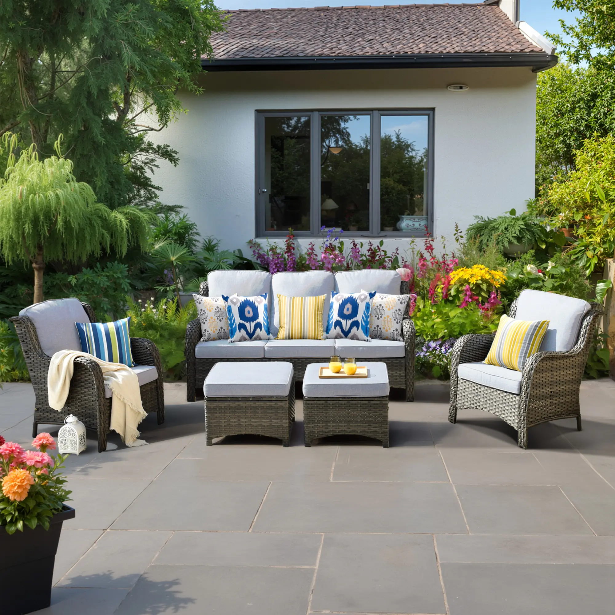 Grey Wicker-Light Grey