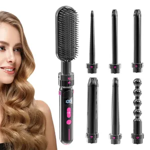Easy To Use Curly Hair Sticks with Safety from Burns Pearl Black Dual Purpose Roll and Straight 21mm-30mm Ceramic Thermal Conductors PTC Fast Heating