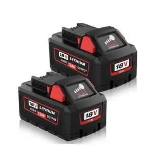 12000/15000 MAH Max-Capacity Battery for Milwaukee M18 and Charger – Powers FUEL Tools & All M18/18V System,2PACKS