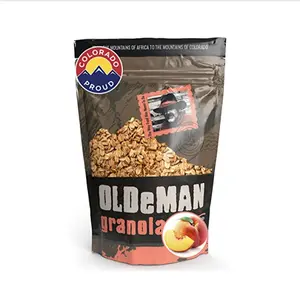 Olde Man Granola Gluten Free Granola - Non-GMO Healthy Granola Cereal - Soft Whole Grain Oats, Butter, Brown Sugar - Handmade in Colorado (Peach Crisp, 12oz Pack)