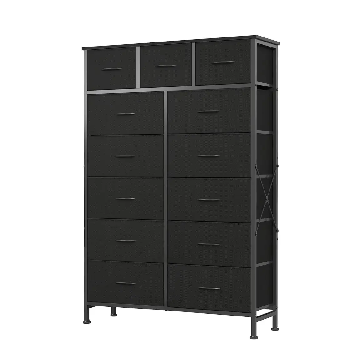 13-Drawer Fabric Dresser, Tall Storage Tower Organizaton for Bedroom, Closet, Living Room, Black