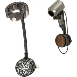 Wall Mount Hands-Free Hair Dryer Bracket, 360 Degree Rotatable Dryer Stand, Universal Fit for Household Hair Blower, Punch Free Mount Holder for Bathroom Storage