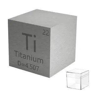 Titanium Cube 10MM Metal Density Cubes Pure Metal High Density Element Cube for Element Collections Lab Experiment Material Heavy Small Objects Experience(Ti 0.39 Inch)