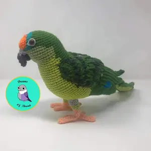 Peach-fronted conure,  posable parrot, realistic stuffed animal, art pet portrait, vegan taxidermy, custom order, pet memory replica, pet loss gift