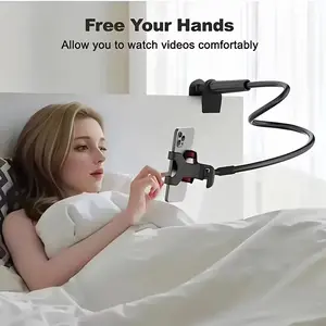 360-Degree Rotating Tablet & Phone Stand, AdjustableBedside Mount with Flexible Spiral Base, Perfect BedsideCompanion for Tablets and Smartphones, Tablet Holder