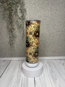 20oz Tumbler with Bluetooth Speaker Rustic Paws