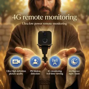 4K, security camera, 4G LTE camera, wireless camera with infrared night vision, rechargeable battery, intelligent PIR human detection, two-way voice communication, no need for Wi-Fi, no need for power plug