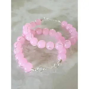 Beaded Wire wrapped bracelet gemstone beads double wire wrapped unique bracelets