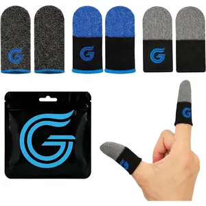 6-Pack Gaming Finger Sleeves-Thumb Sleeves for Mobile , 0.15mm Superconducting NanoSilverFiber, Supersensitive, Anti- Durable,Compatible with  Touchscreen Devices(Tricolor)