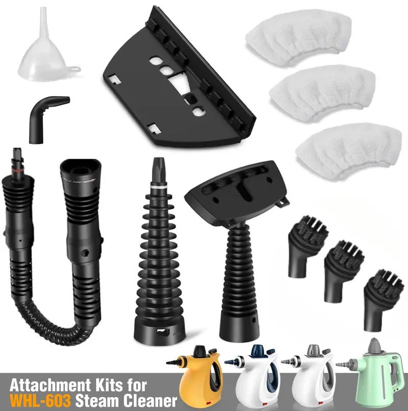 Phueut Attachment Kits for WHL-603 Steam Cleaner Replacement Accessories (White\Blue\Orange\Green)