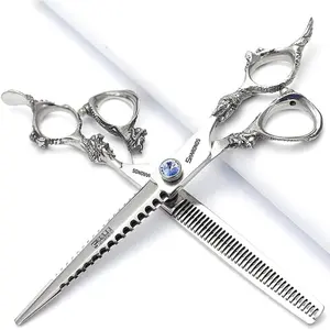 SHARONDS Hair Cutting Scissors Hairdressing Scissors Thinning Scissor Professional Barber Salon Home Shear For Men Women (7-inch 2pc-B)