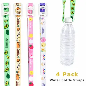 4 Pcs Water Bottle Holder With Strap,Strap Long Neck And Adjustable Shoulder Carrying Strap for Outdoor Walking Hiking