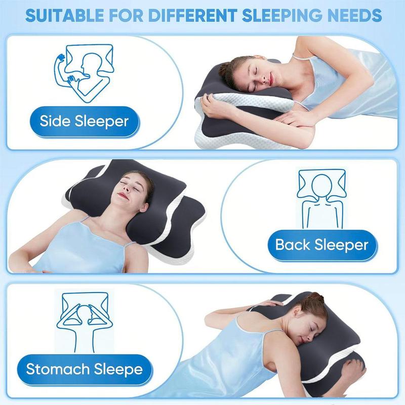 Memory Cotton Neck Pillow, Soft Ergonomic Support for Side Sleepers and Back Sleepers, Comfortable Sleeping Pillow for Better Sleep