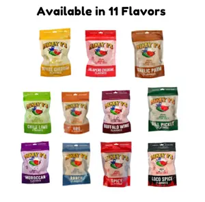 Mikey V's "Crocodile Toe" Parmesan Garlic Cheese Snack - 11 Different Flavors - Crispy fried garlic snack with delicious cheese flavor, 3 oz bag.