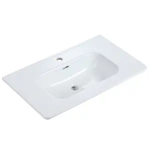 BB04-30-301, Integrated white ceramic basin, drain not included