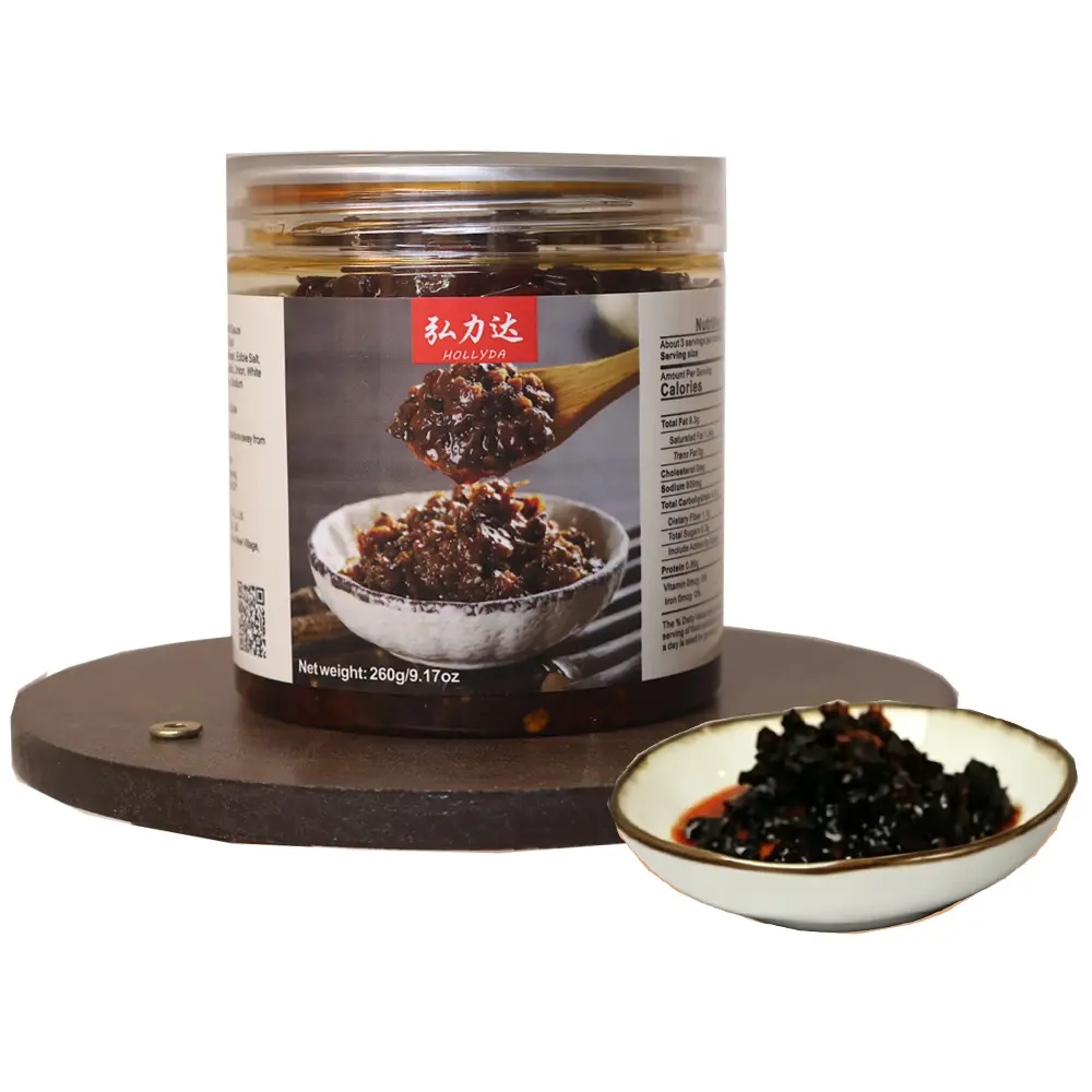 Fermented black bean spicy paste, savory aromatic spicy condiment, dipping sauce for dumplings and noodles, Chinese home cooking flavor