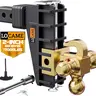 LOCAME Adjustable Trailer Hitch with Hook, Tri-Ball (1-7/8", 2", 2-5/16") Drop Hitch, Fits 2 Inch Receiver, 6" Drop Down Hitch, 17000 LBS Heavy Duty Truck, Solid Ball Mount, Gold,Cars accessories