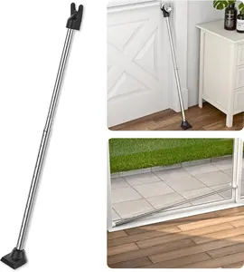 in Door Security Bar, Security Door Stoppers & Door Barricade – Heavy Duty Adjustable Iron Security Lock Bar for Home Defense, Apartment & Travel Safety ( Pack  Chrome)