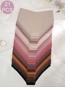 women's 21pcs solid color seamless panties, soft comfy breathable seamless pastel knicker for daily wear, back-to-school clothing, multipack underwear for all seasons, summer wear 2024