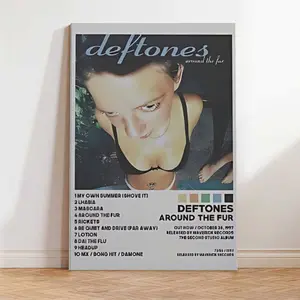 Deftones "Around The Fur" canvas home decor poster, retro and nostalgic style, suitable for room aesthetics and wall art posters.