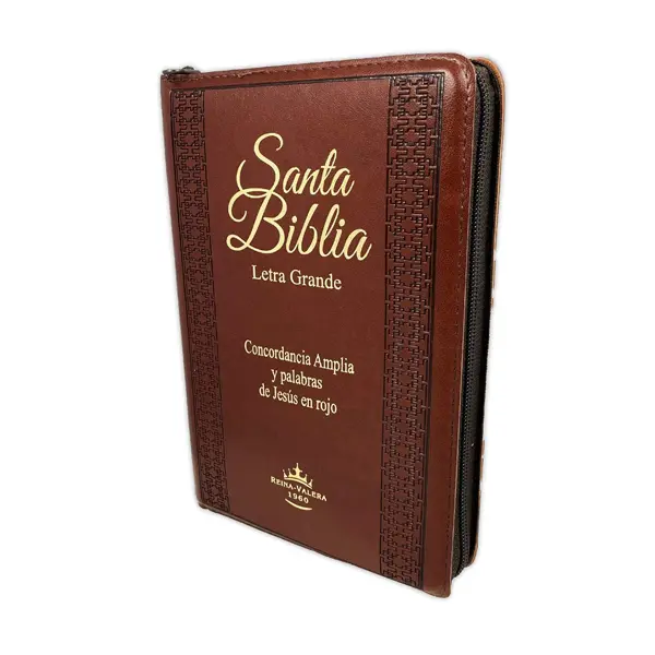 Biblia Letra Grande Tamaño Manual con Cierre Imitacion Piel Marron con Concordancia e Index Reina Valera 1960/Bible In Spanish Holy Bible