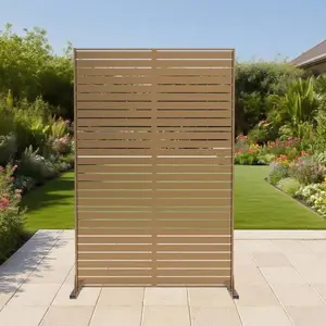 Metal Privacy Screen Room Divider, 72" h x 47" w Freestanding Decorative Panel, Rustproof Steel Indoor Outdoor Privacy Fence for Patio, Balcony, Garden, Living Room, Office & Sunroom