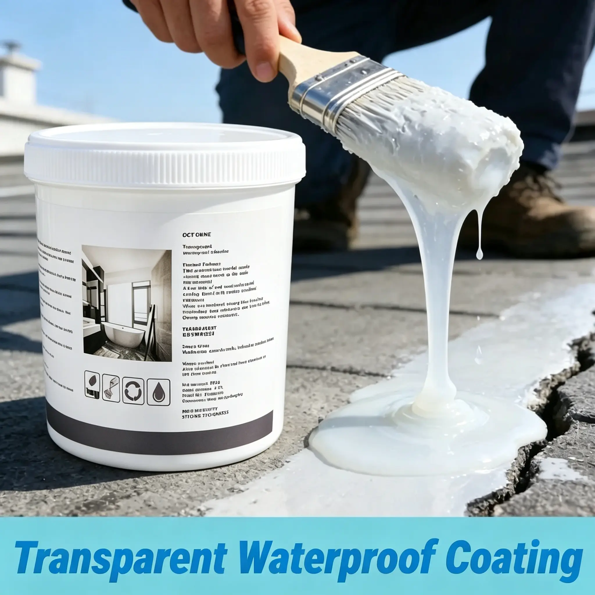 Transparent Waterproof Paint (500g, 2kg), Seal Coating High-Quality Protective Coating Solution, Durable and Versatile for Multiple Applications glue  Strong impermeable winter proof pegamento invisible ellador transparente