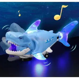 Children's toys with sound and movement, sharks swaying, fish toys with light, music, electric fish gifts