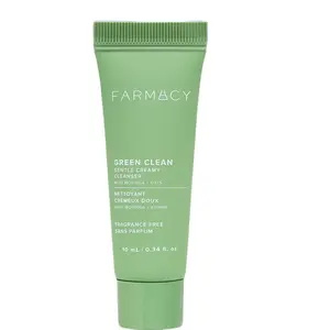TRIAL SIZE Farmacy Beauty Green Clean Gentle Creamy Cleanser 10ml Fragrance-Free Hydrating Facial Wash for Sensitive Skin Moisturizing Cleansing Moisturizer