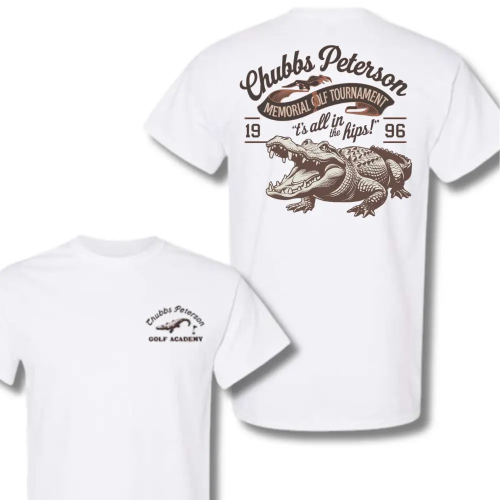 Chubbs Peterson Memorial Golf Tournament T-Shirt, Retro Happy Gilmore Movie Graphic Tee, Soft Cotton Blend Shirt, Funny 90s Movie-Inspired Apparel for Men & Women, Golf Gift Idea