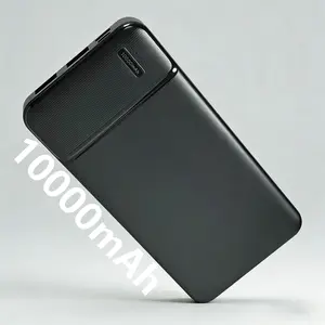 Powerbank Portable Charger 10000mAh A-grade Li-polymer Battery ABS PVC Case 5V 2A Input 5V 2.1A Output 136.8x68.5x15.5mm Black Real Capacity Reliable Charging Portable Design