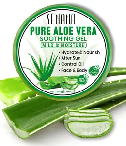 SENANA Soothing Moisture Aloe Vera Gel Infusion Body and Face Moisturizer - Natural Moisturizing Cream with Aloe Vera - Skin Care for Dry Skin,  for Men & Women Sensitive Skin Dry Skin Hydrating Hydrate Silky